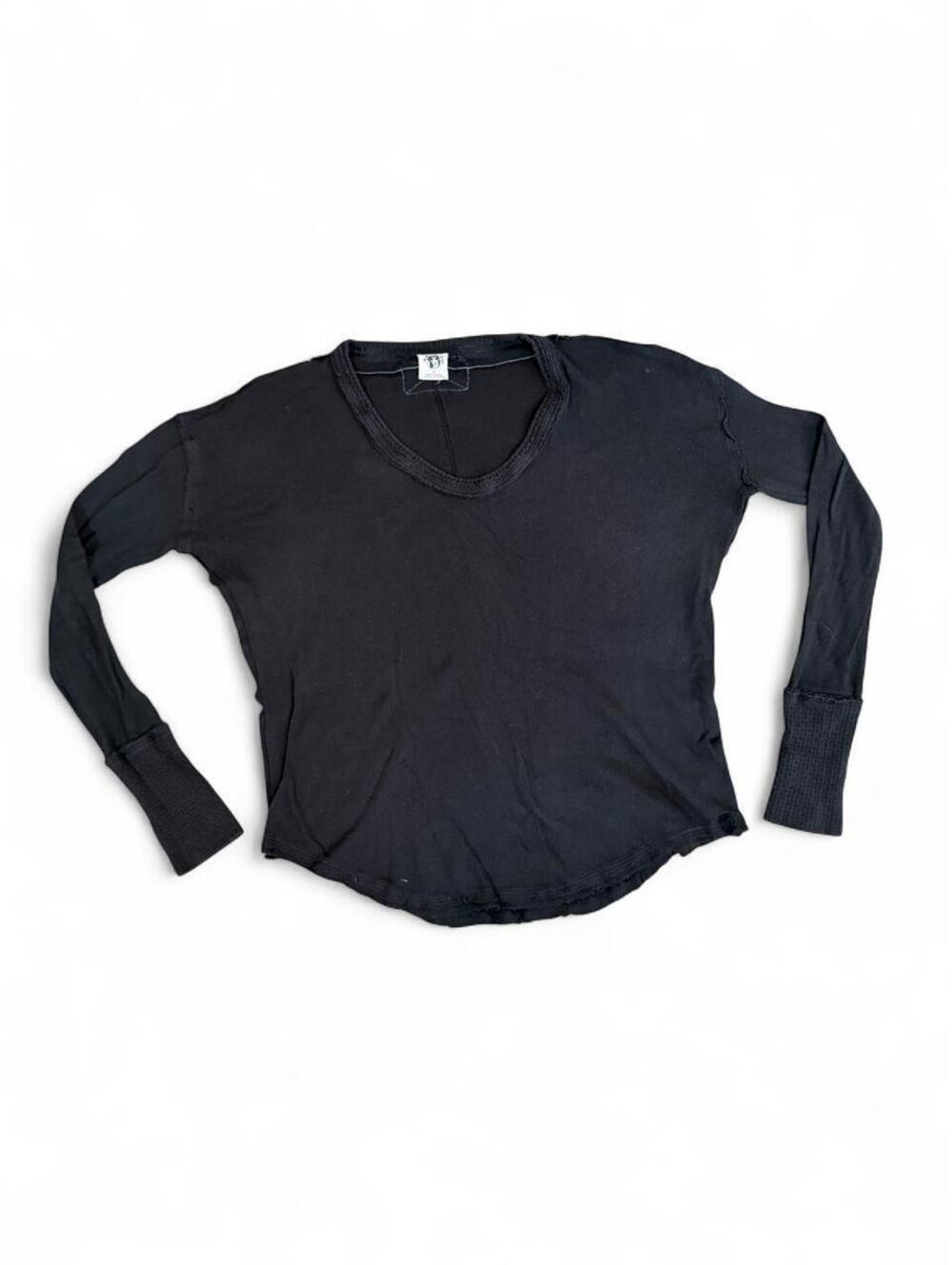 Women's Free People We The Free Colby Long Sleeve Tee black M MEDIUM